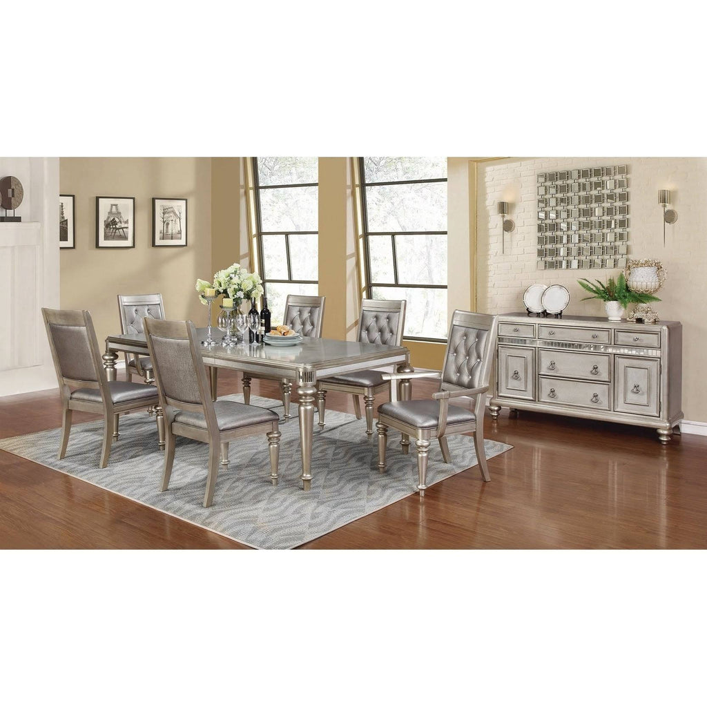 Metallic Platinum Arm Chair Set of 2 O47009