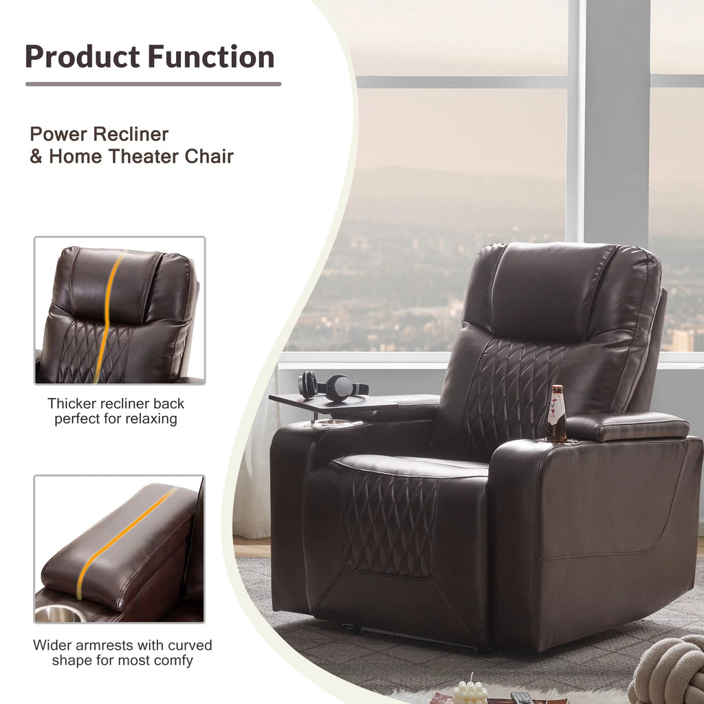 Power Motion Recliner with Cup Holders and USB Charge Port A2100