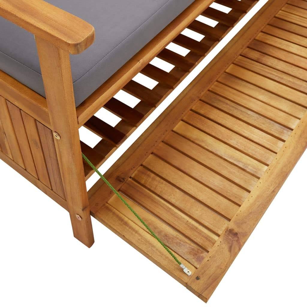 Solid Acacia Wood Garden Storage Bench L811
