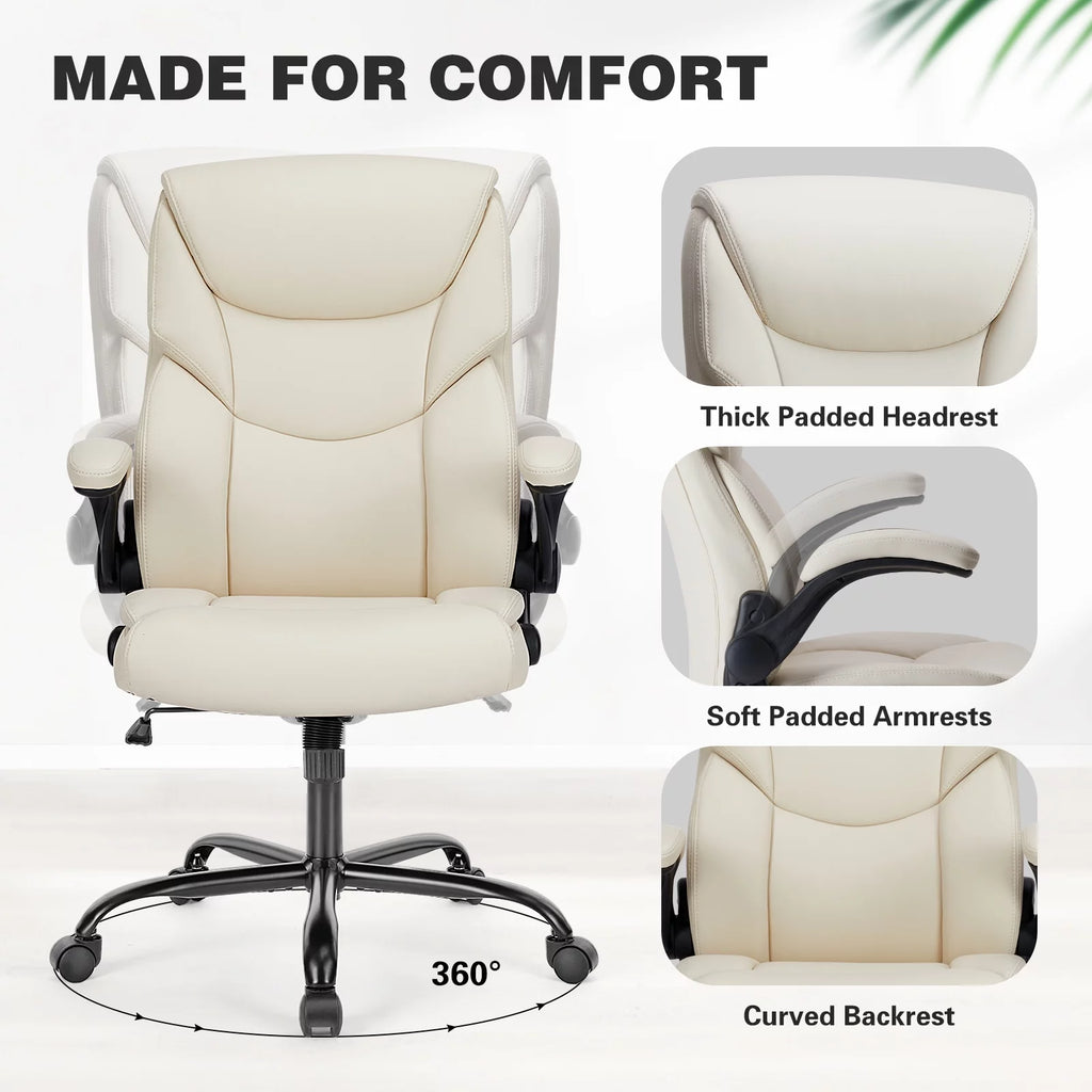 White Ergonomic Executive Desk Chair B577674