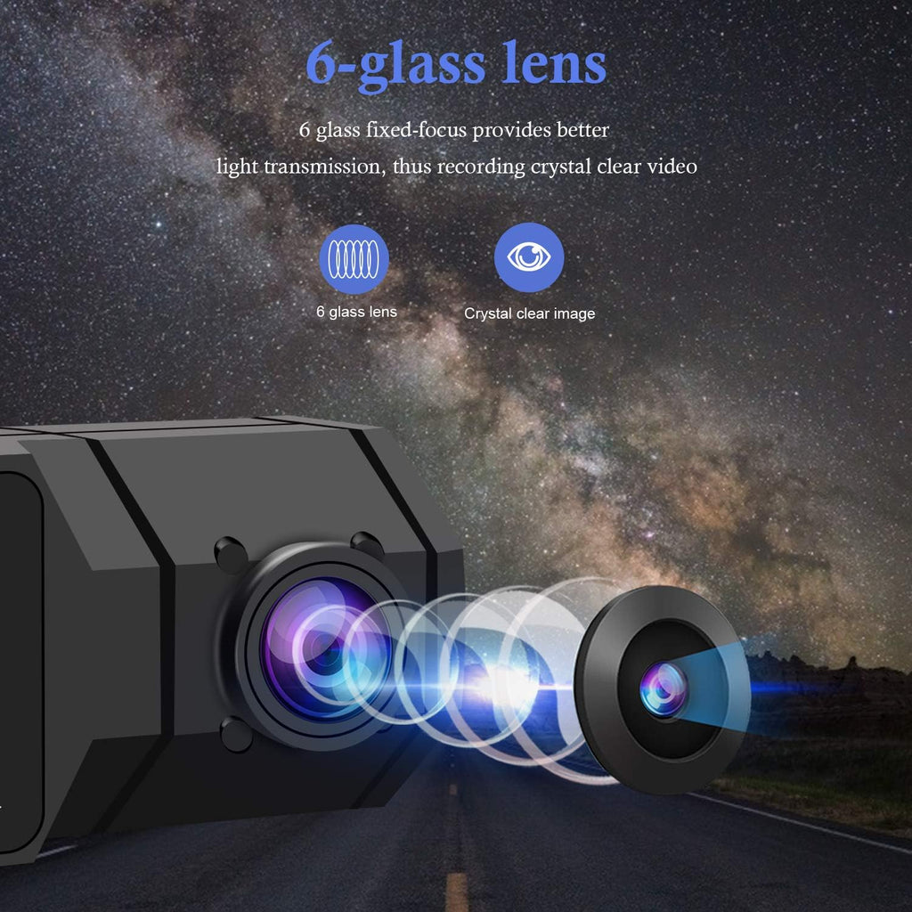 Dual Dash Cam FHD 1080P Front and Interior IR Night Vision Pack of 2 U496