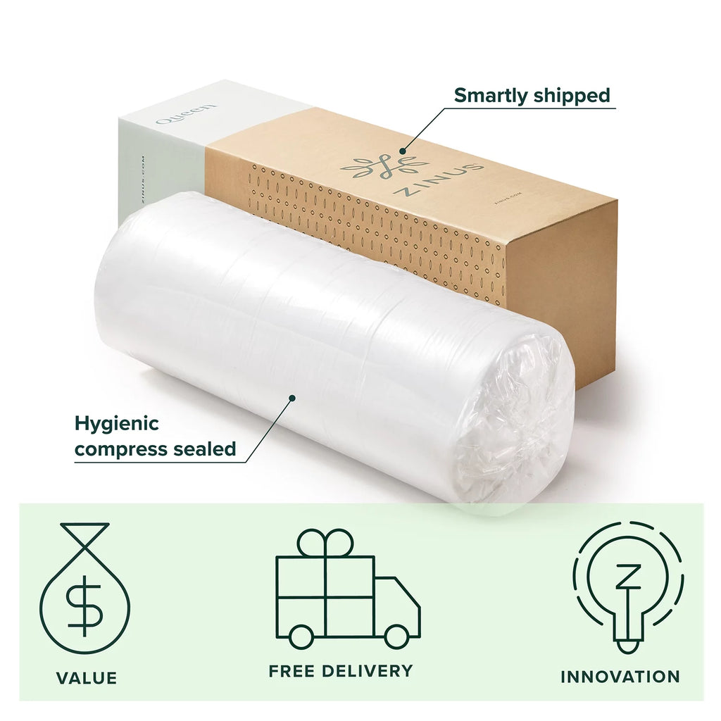 8 Green Tea Memory Foam Short Queen Mattress F8586