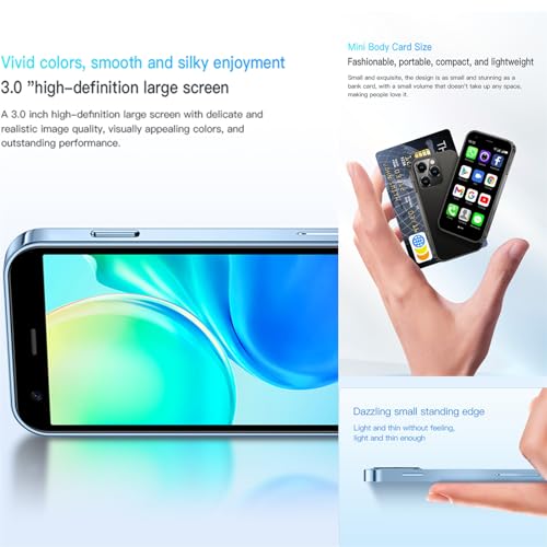 3.0 Inch Mini Smartphone 2GB 16GB Quad Core Android Dual Sim Light Blue T873