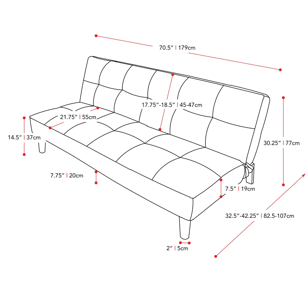 Convertible Futon Sofa Bed with Mattress V476164