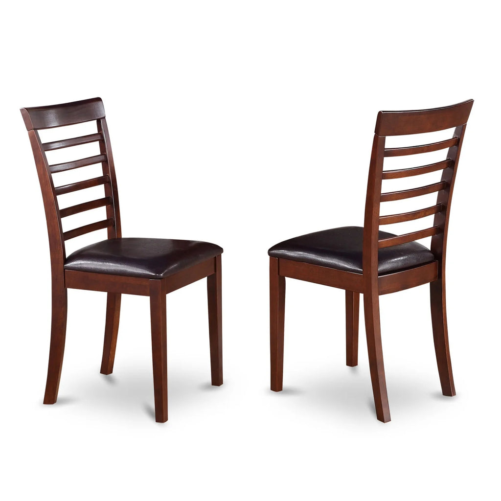 5 Pieces Real Wood Dining Table Set with 4 Faux Leather Seat Chairs J86048