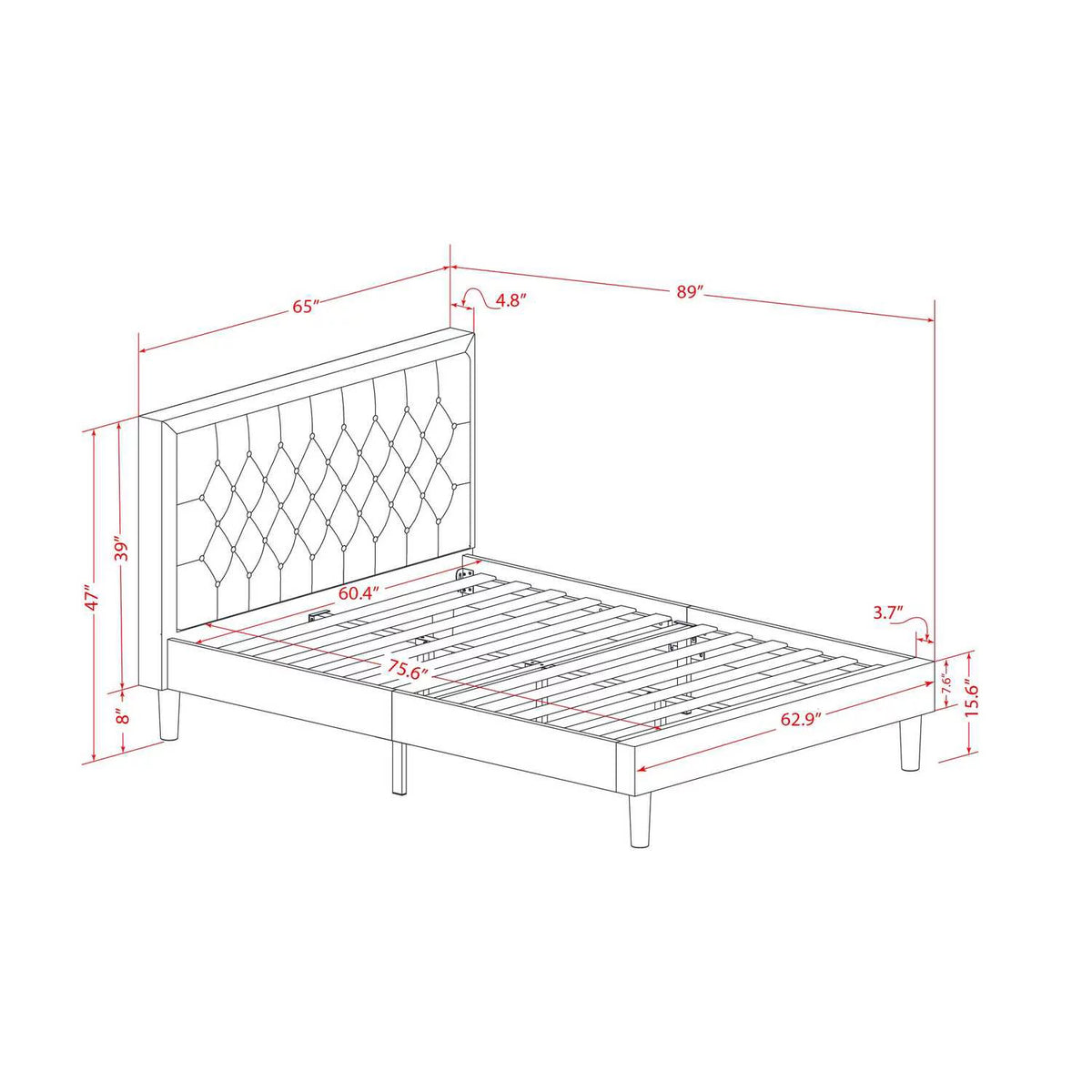 2-Piece Wood Queen Bedroom Set J901