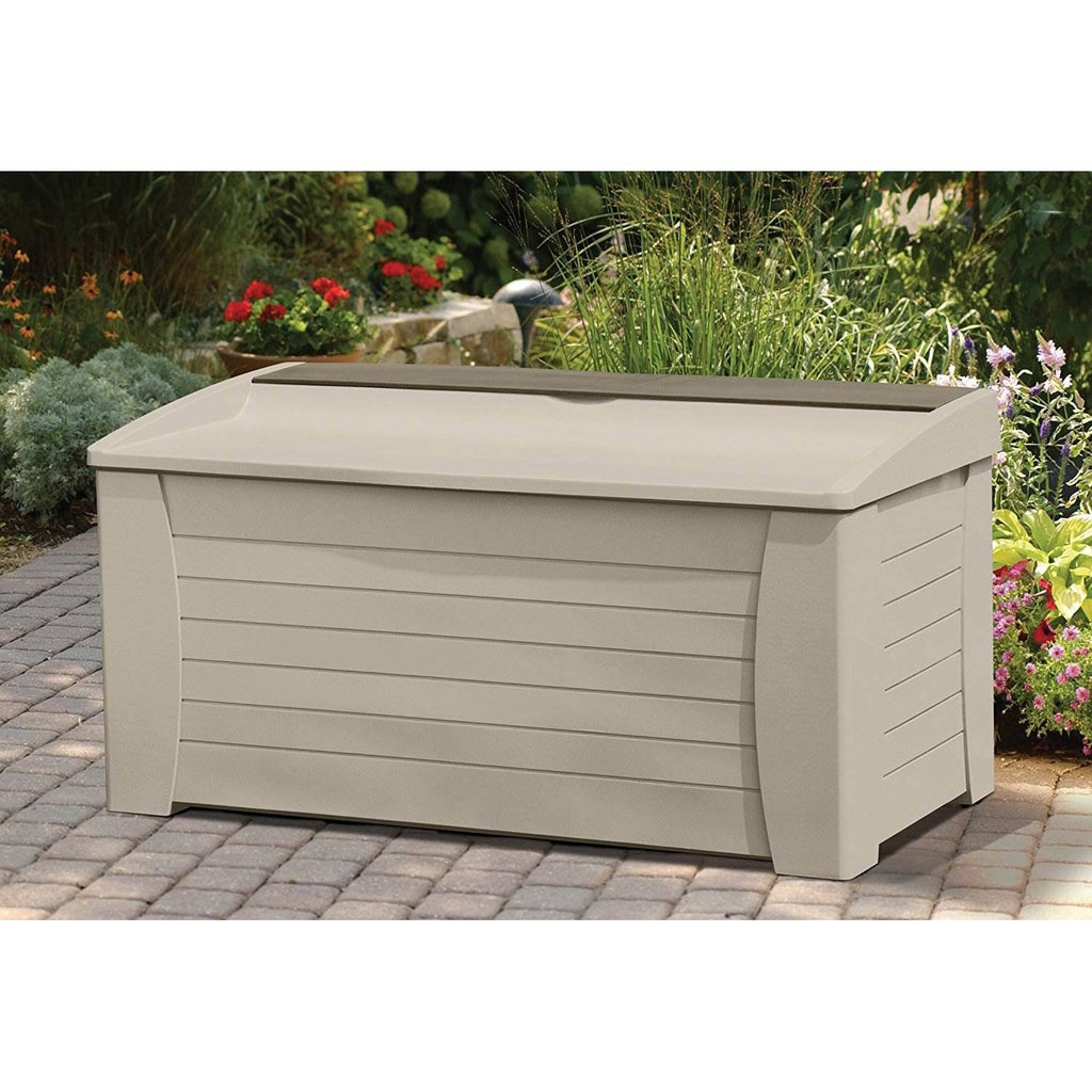 Taupe 127 gal Deck Box with Seat I6059