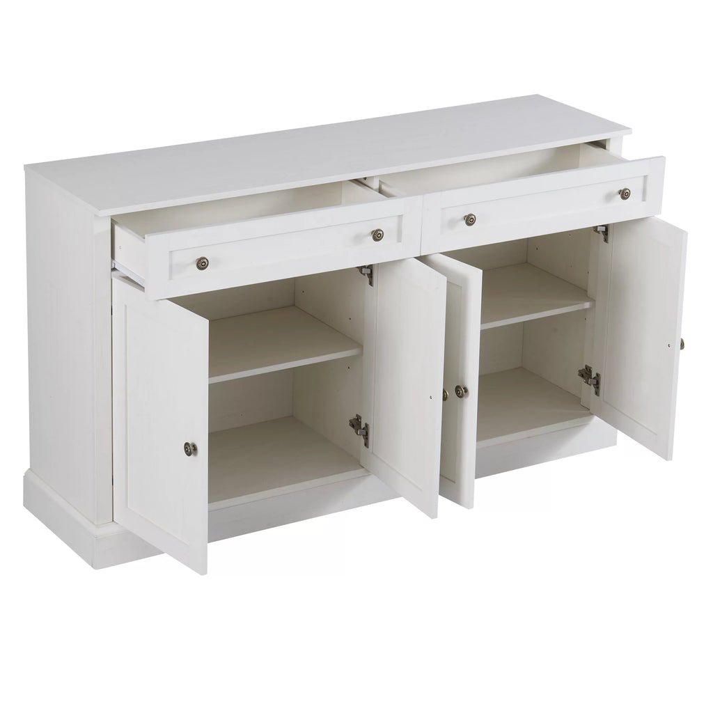 Antique White Kitchen Sideboard Buffet Cabinet with 2 Drawers & 4 Doors S88079