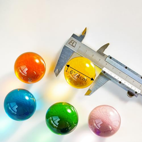 40mm Crystal Chakra Balls with LED Wooden Base Glass Sphere Night Light Decoration S318