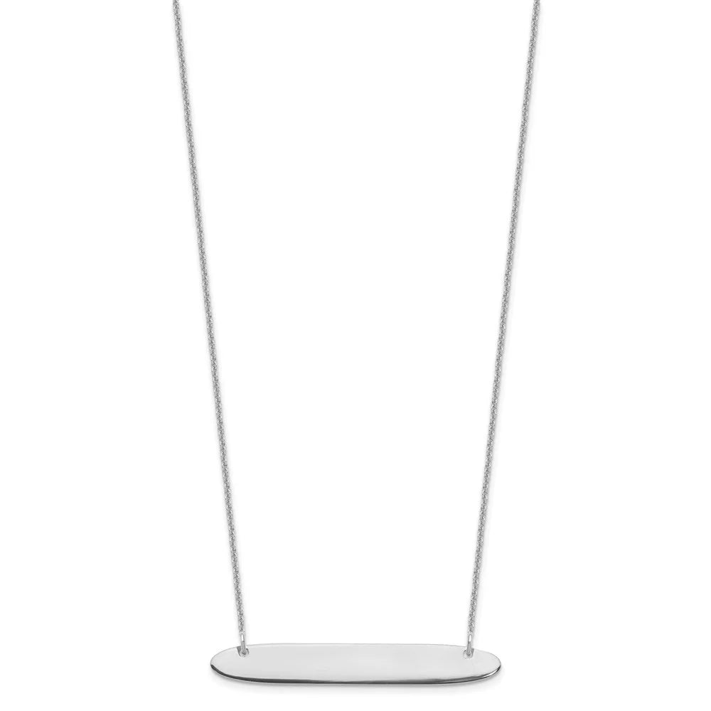 14k White Gold Oblong Bar Necklace N339991