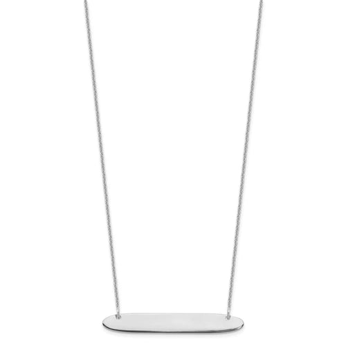 14k White Gold Oblong Bar Necklace N339991