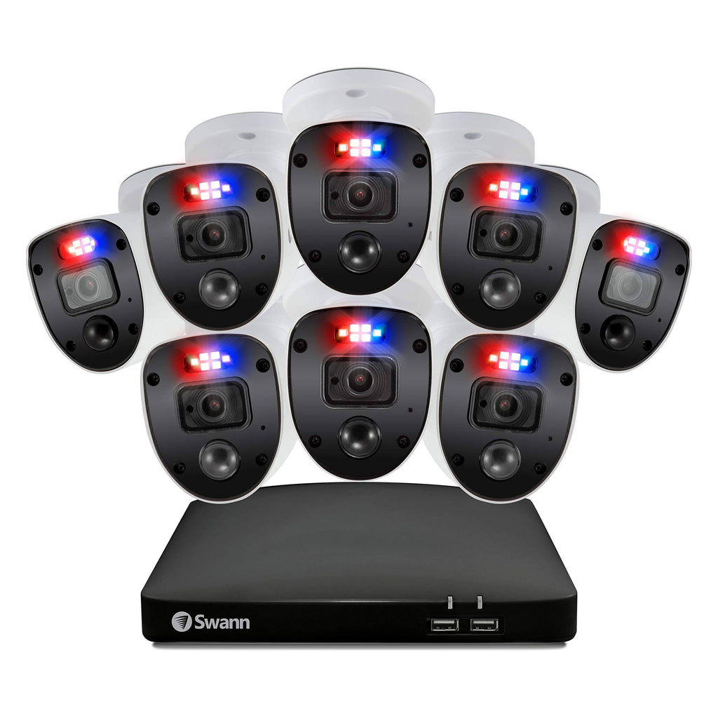 8 Channel 8 Cameras Wired Surveillance DVR Cctv 1080p Full HD 1TB Hdd Color Night Vision Security Camera System L28838