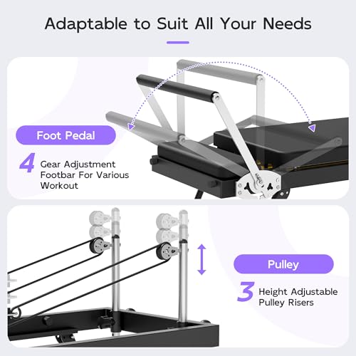 Black Foldable Pilates Reformer L6589