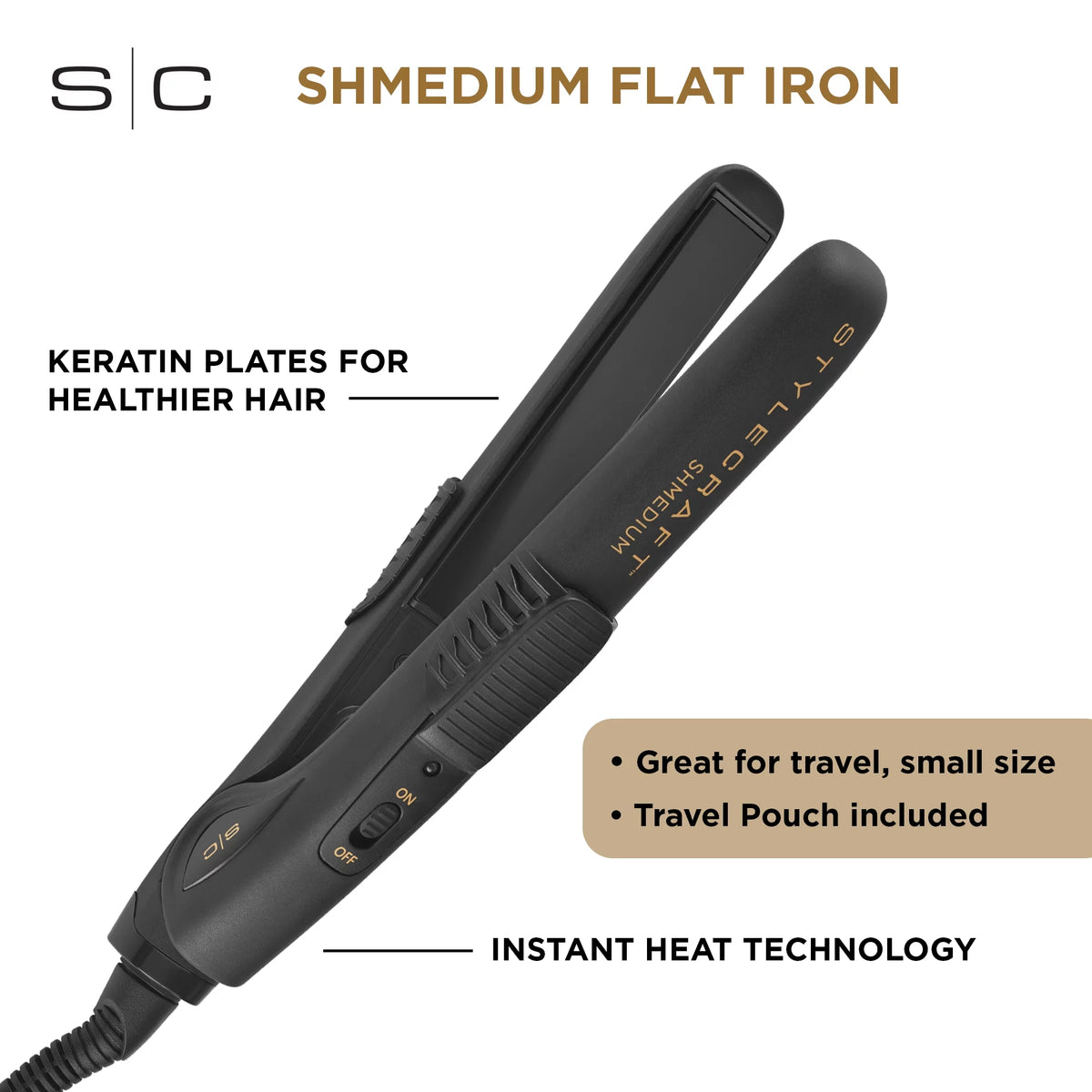 Black Hair Flat Iron C388