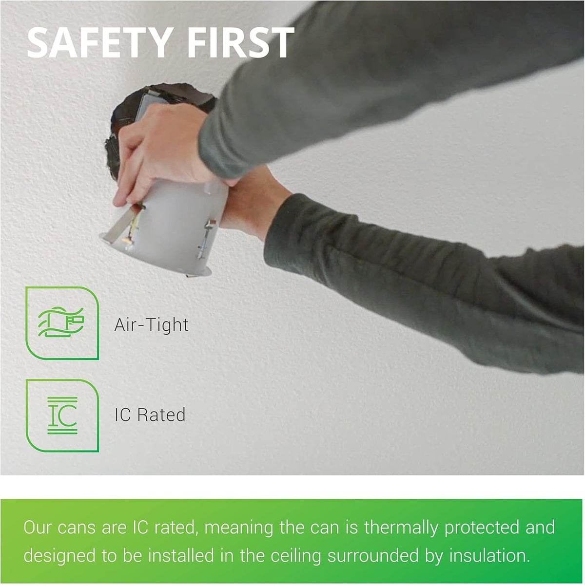 12 Pack 4 Inch Remodel Recessed Lighting Housing, Air Tight Steel Can, IC Rated E432702