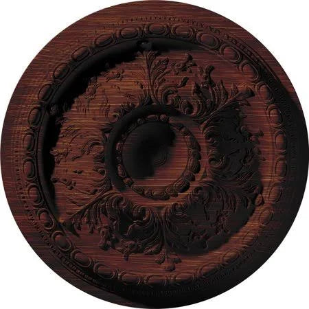 28 1/8x22OD x 1 3/4x22P Hand-Painted Cherry Ceiling Medallion W343
