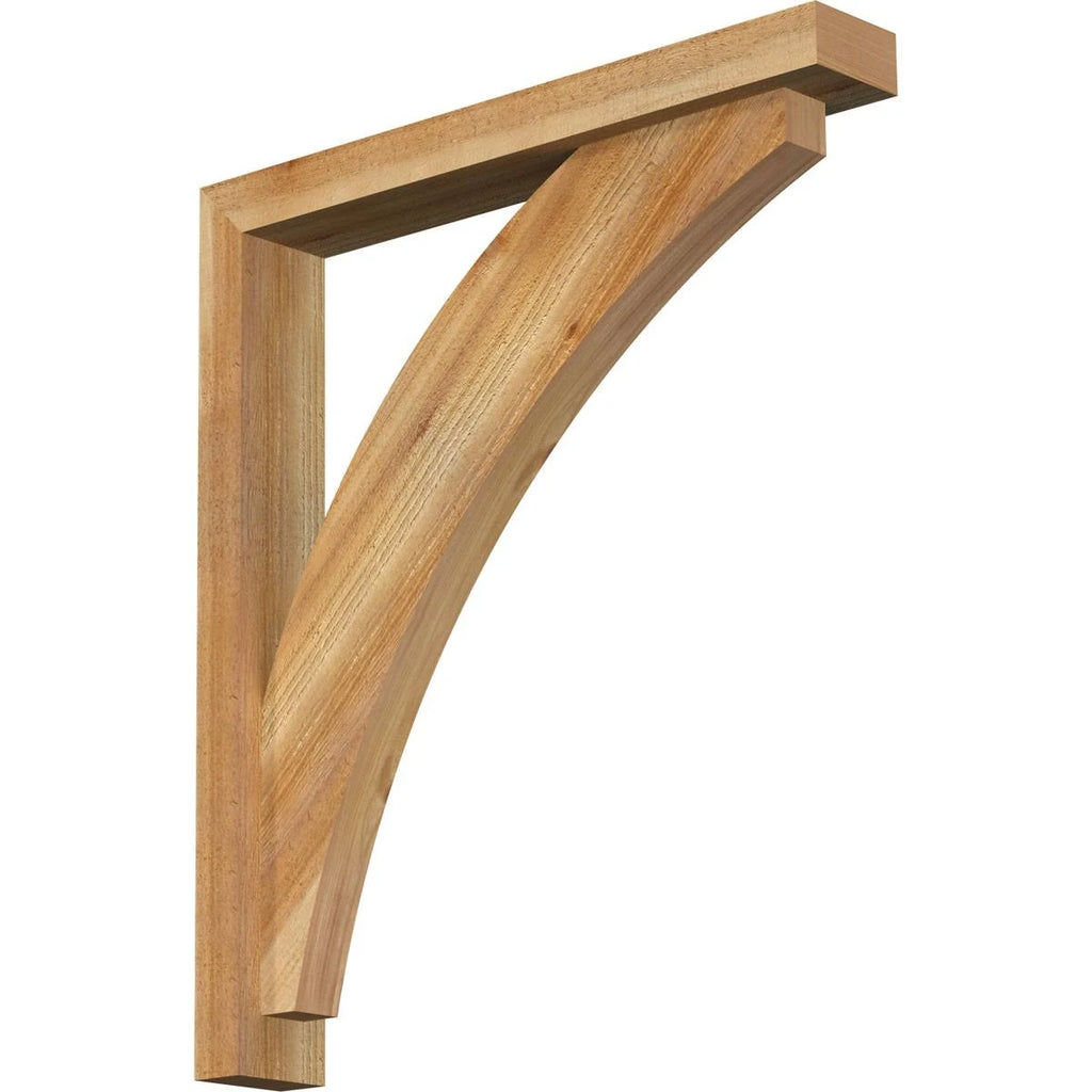 Thorton Block Bracket with Offset Brace, Western Red Cedar J3223