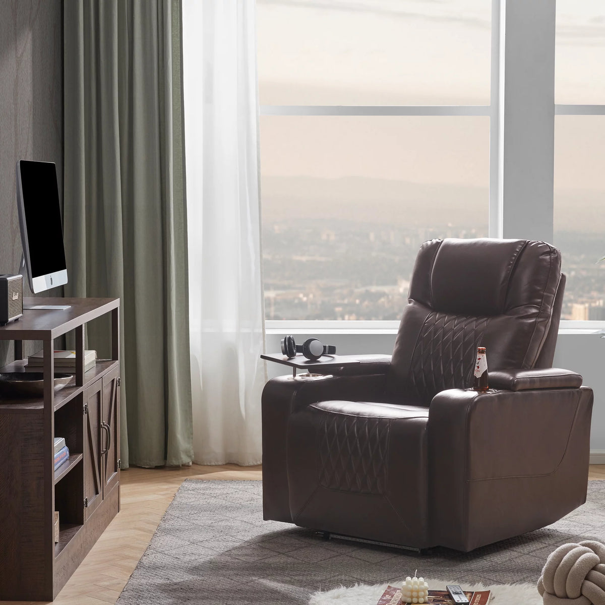 Power Motion Recliner with Cup Holders and USB Charge Port A2100