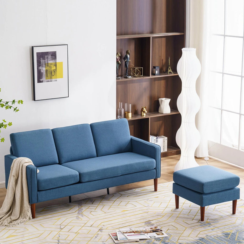 L Shaped Linen Fabric Convertible Sectional Sofa C862349