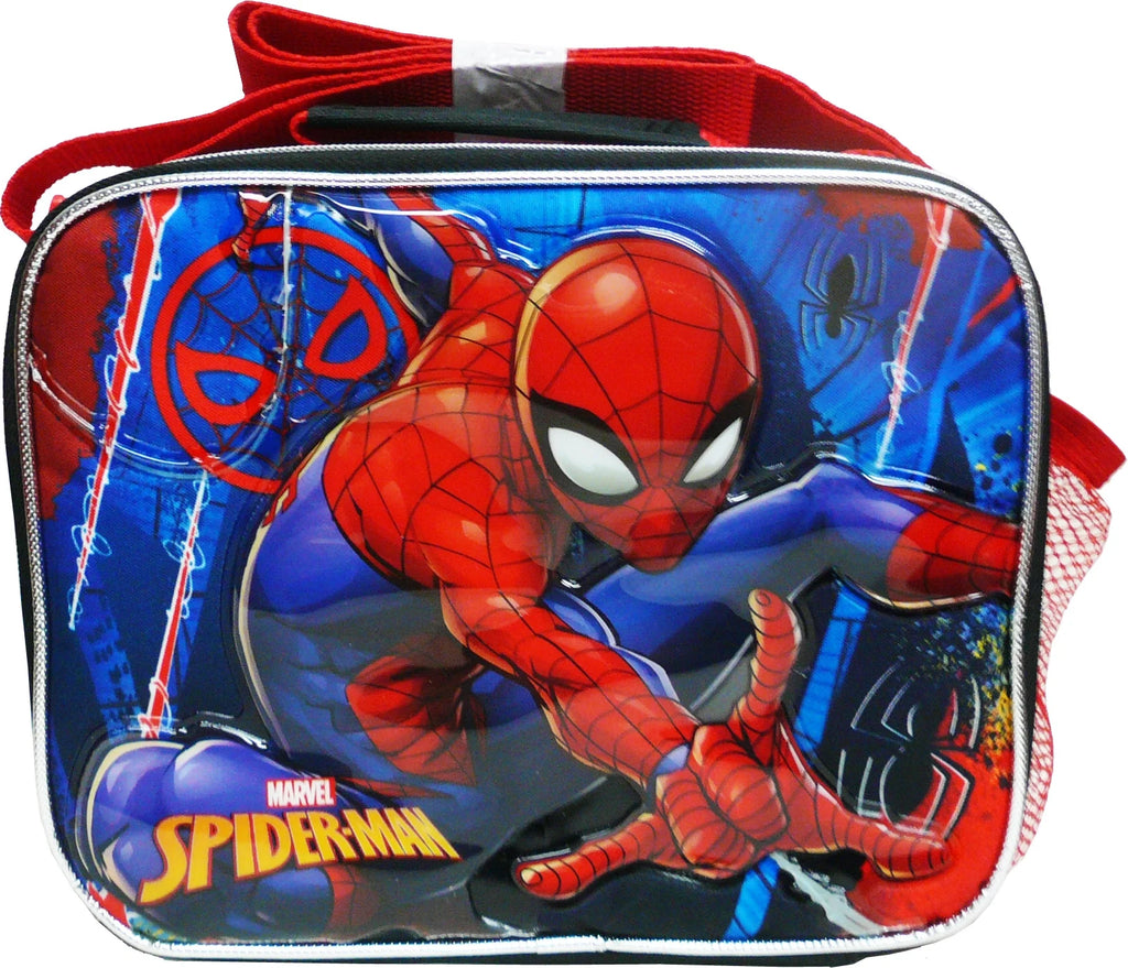 Black Red Blue Rolling School Backpack with Lunch Bag A9461