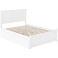 White Hardwood Storage Platform Bed U5732