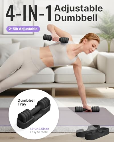 Adjustable Dumbbell Set of 2, 2-5 lbs Each M228