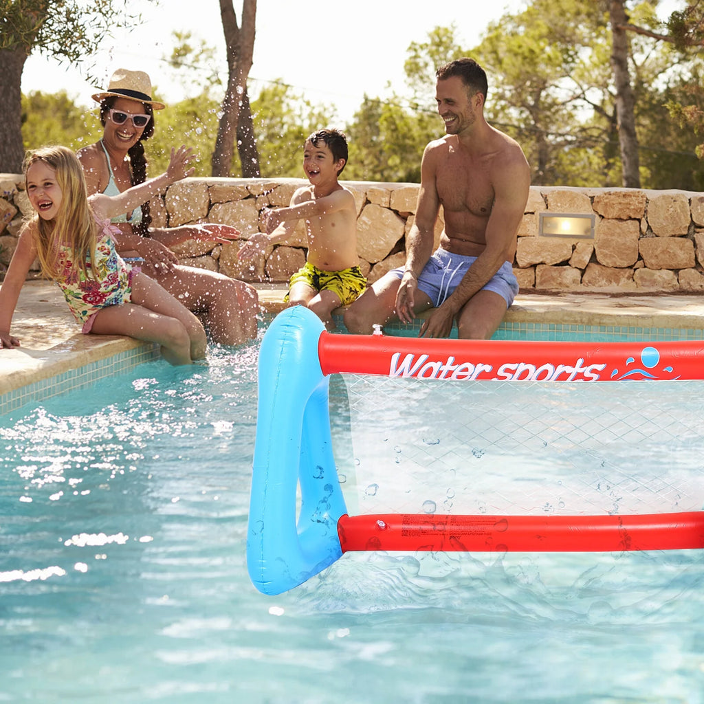 Inflatable Pool Float Set with Volleyball Net and Volleyballs Q103