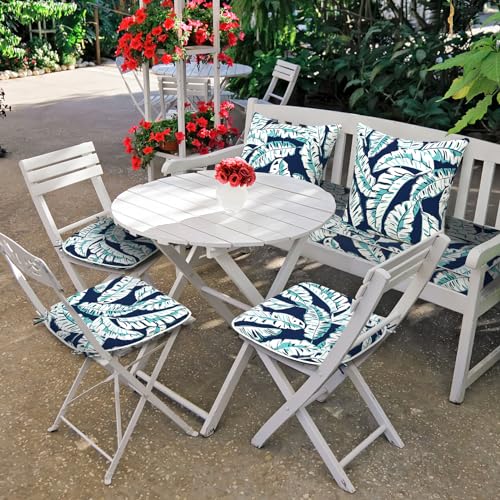 Set of 4 Water Repellent Outdoor Chair Cushions 17"x 16" I51865