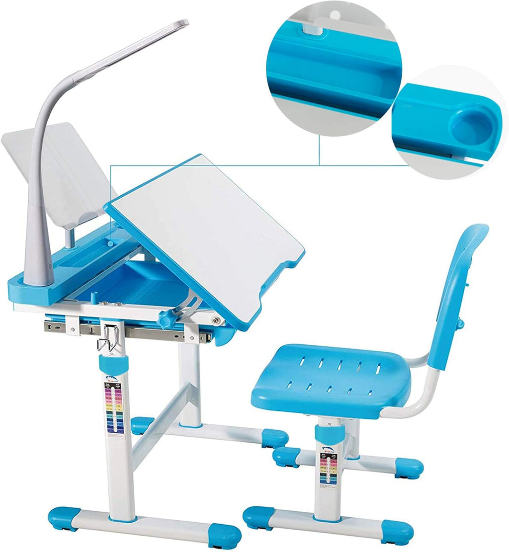 Height Adjustable Kids Desk and Chair Set Grey J61741