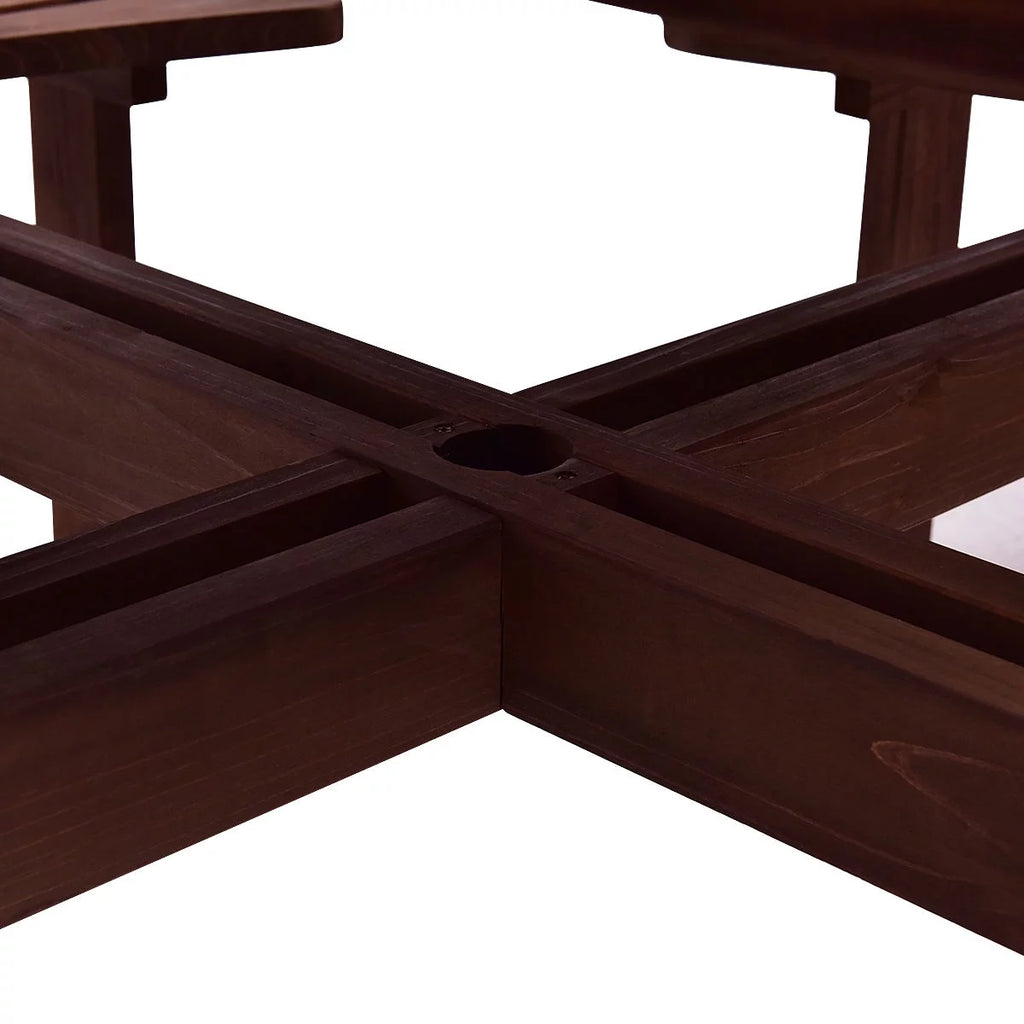 Wood 8 Seat Picnic Table and Bench Set G78603
