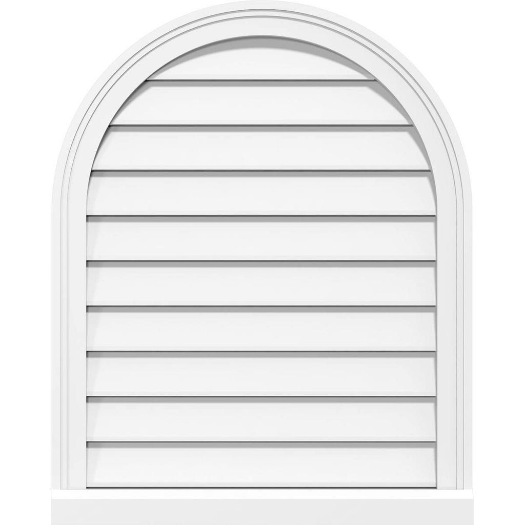 Round Top Surface Mount PVC Gable Vent with Brickmould H576