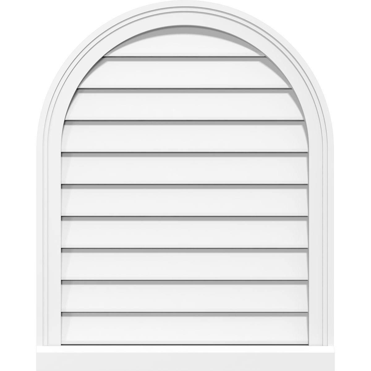 Round Top Surface Mount PVC Gable Vent with Brickmould H576