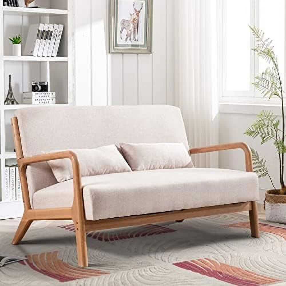 50" 2-Seater Loveseat Sofa with Wood Frame and 2 Waist Cushions G639