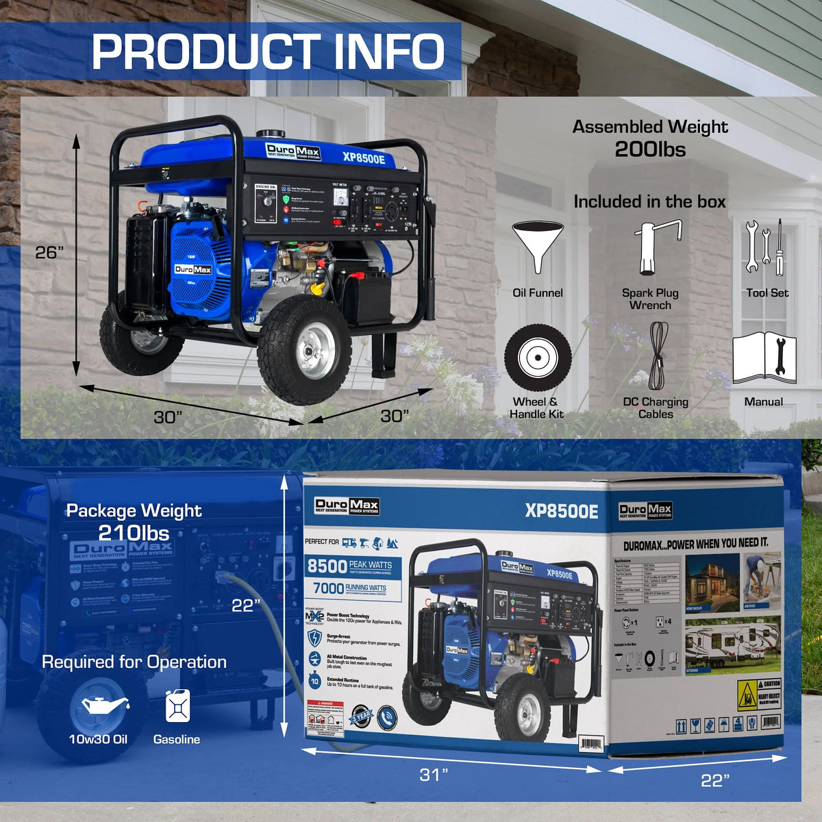 8500-Watt 420cc Gas Generator with Electric Start K26737