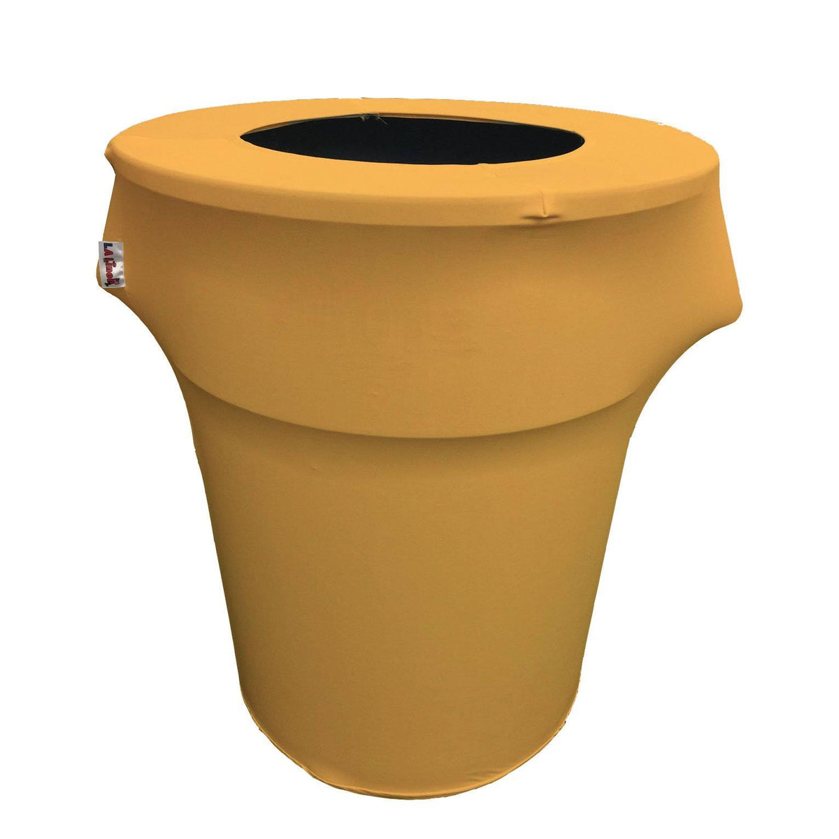Turquoise Stretch Spandex Trash Can Cover 55 gal. Round M85478