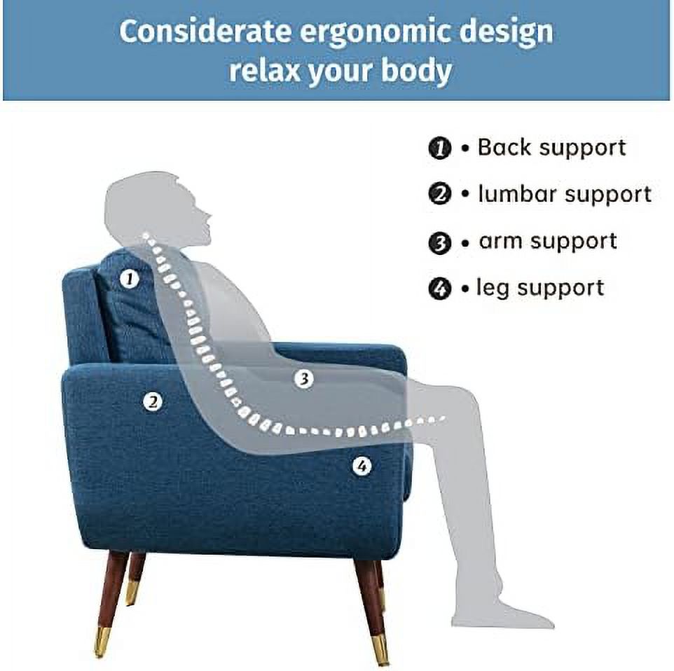 Blue Upholstered Tufted Accent Chair W2022