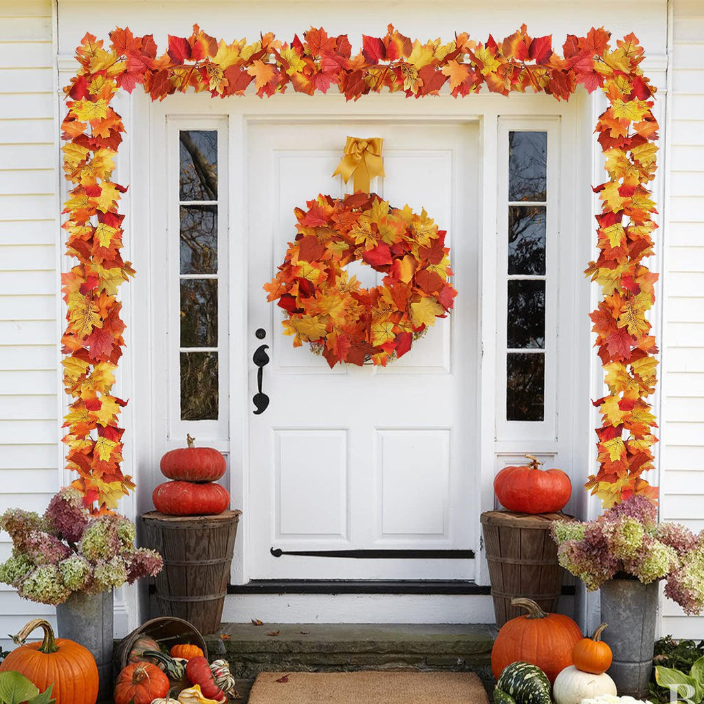 Maple Leaves Garland with Lights F2164