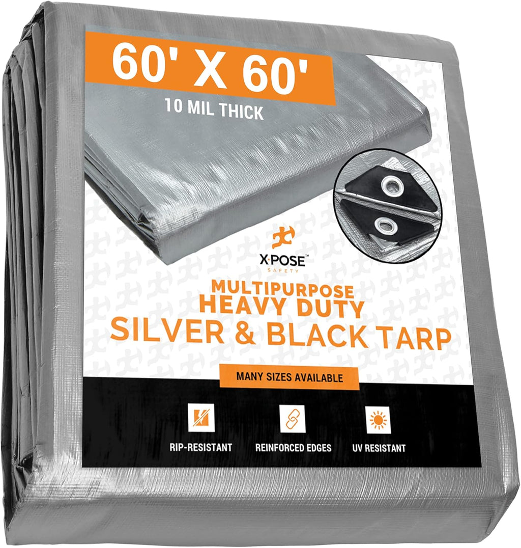 18' x 24' 10 Mil Waterproof Poly Tarp with Grommets Pack of 2 U43234