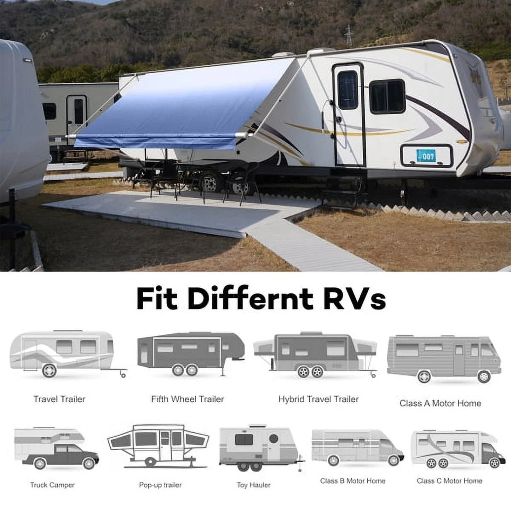 Blue Heavy Duty RV Awning Fabric Replacement 17' R113