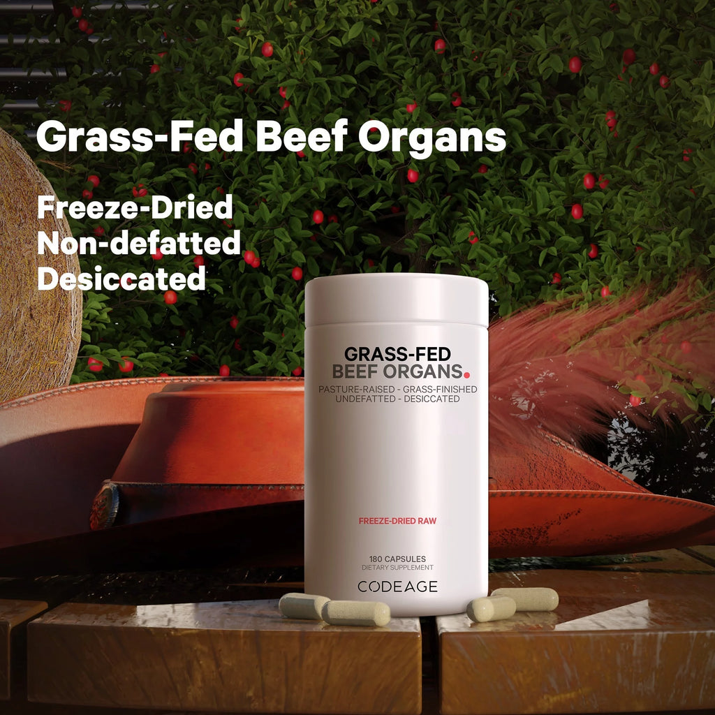 Beef Organs Grass-Fed Freeze-Dried Supplement 180 ct I6357