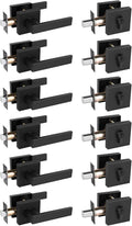 Matte Black Passage Door Lever with Single Cylinder Deadbolt Combination Set, Keyed Alike, Pack of 2 Z7877