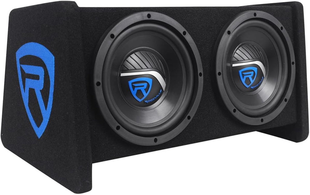 800 Watt Dual 8 Car Subwoofer Enclosure with Mono Amplifier and Amp Kit F972