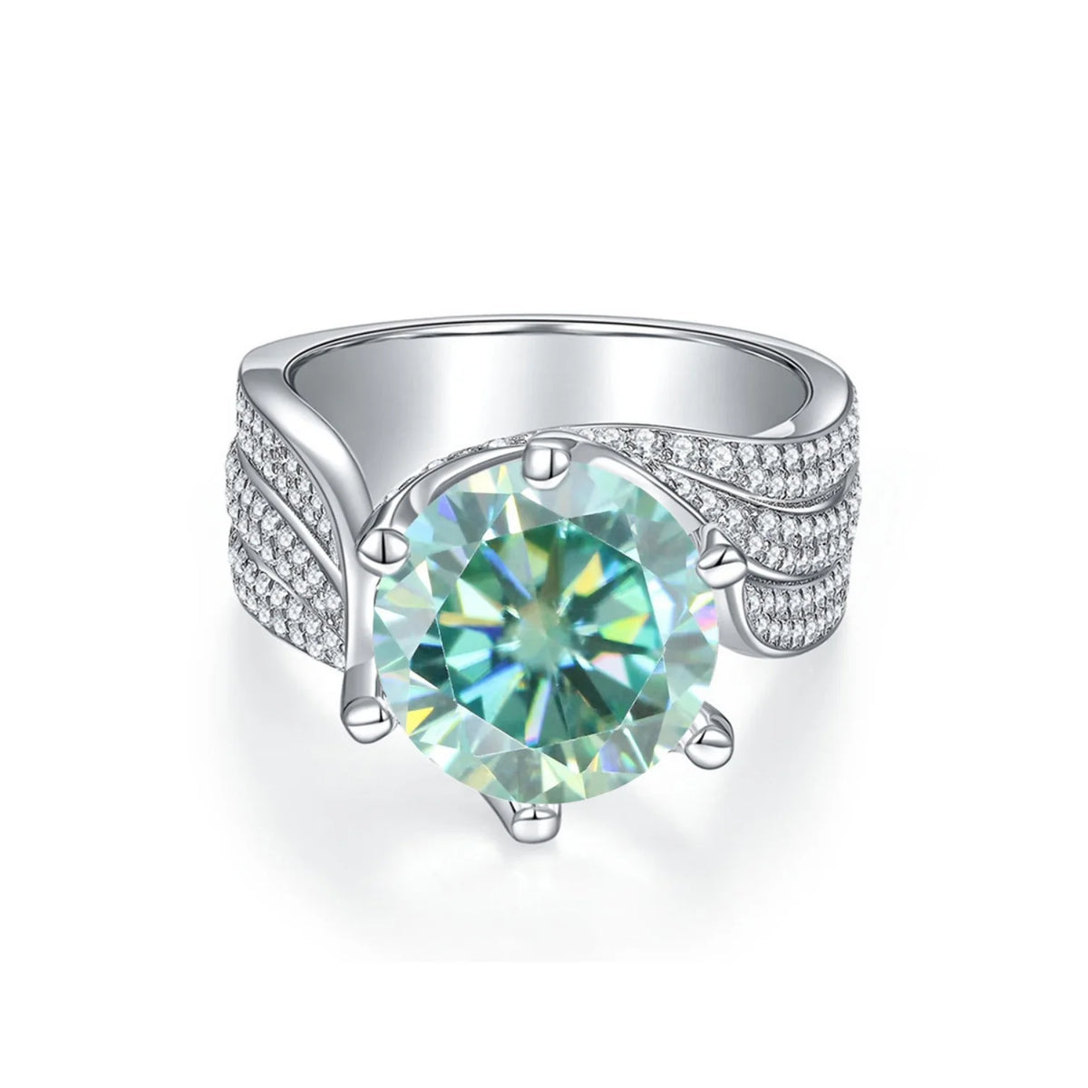 3ct Round Cut Moissanite Engagement Ring with Certificate J6834