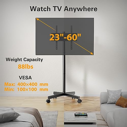 Rolling TV Stand for 23-60 Inch TVs with Locking Wheels C972751