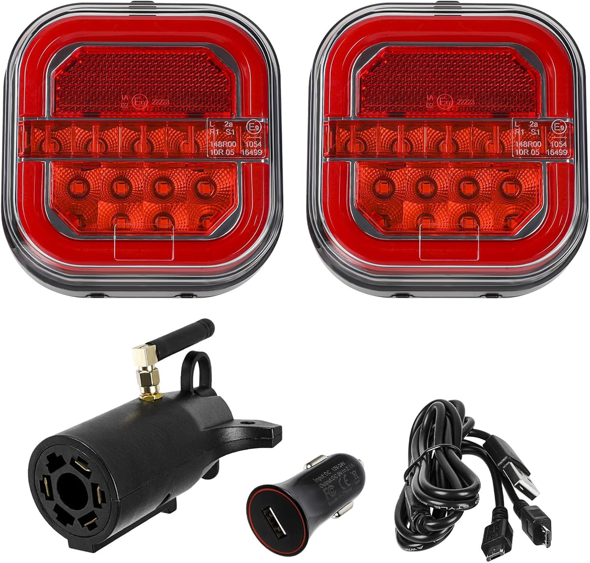 Magnetic Wireless LED Trailer Rear Lights Kit, 2PCS Rechargeable Universal LED Tail Light Kit Q4853