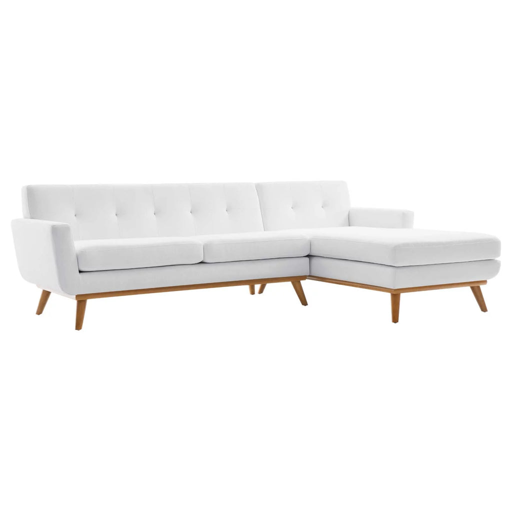 White Upholstered Sectional Sofa H516