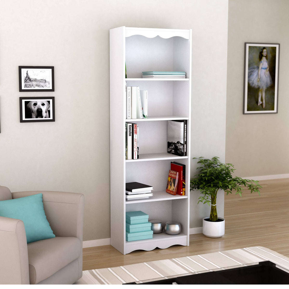 Frost White Tall Bookcase W946