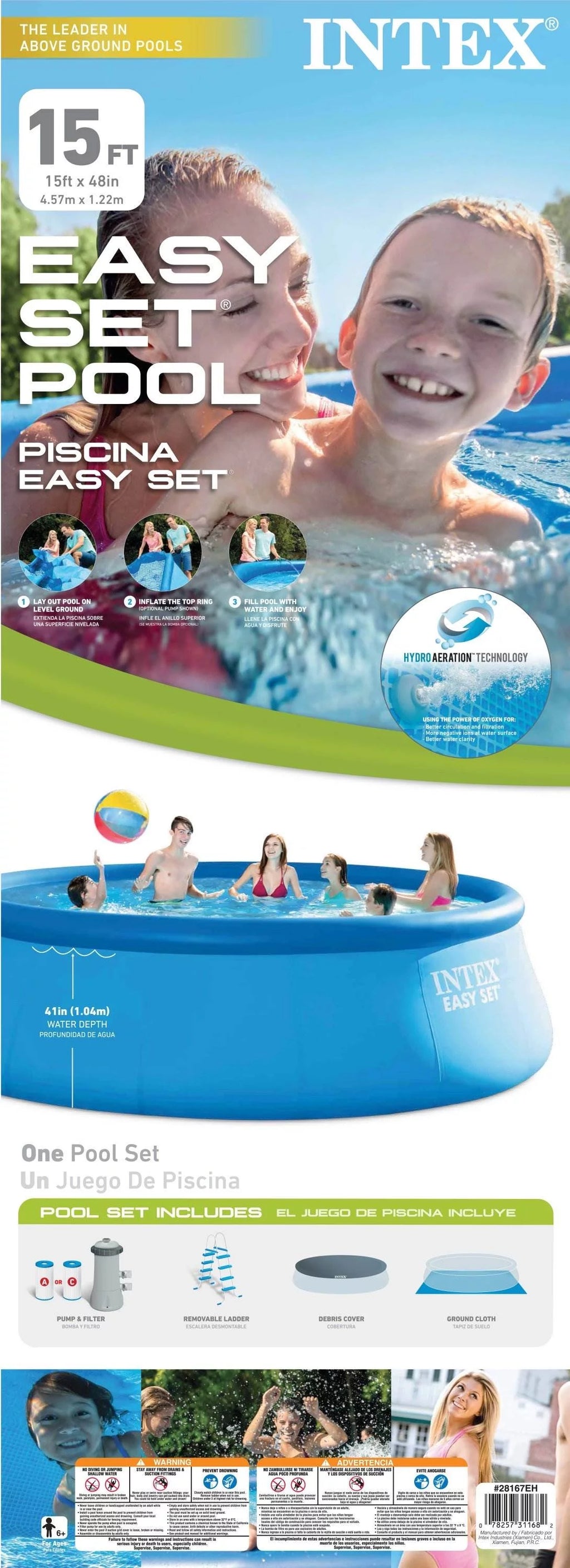 15' x 48 Easy Set Swimming Pool Kit with Filter Pump Y8984