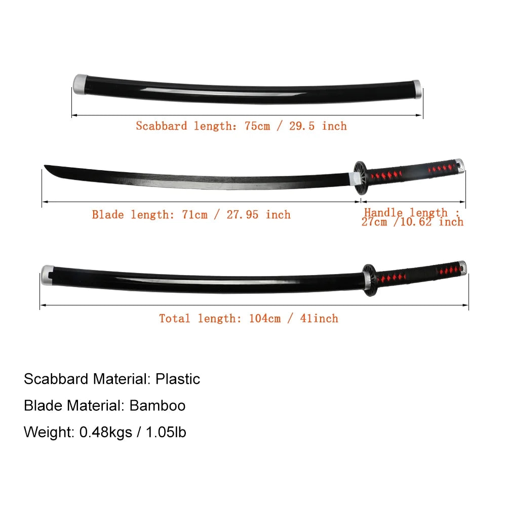Bamboo 41 inches Cosplay Sword with Belt Holder Stand R19820