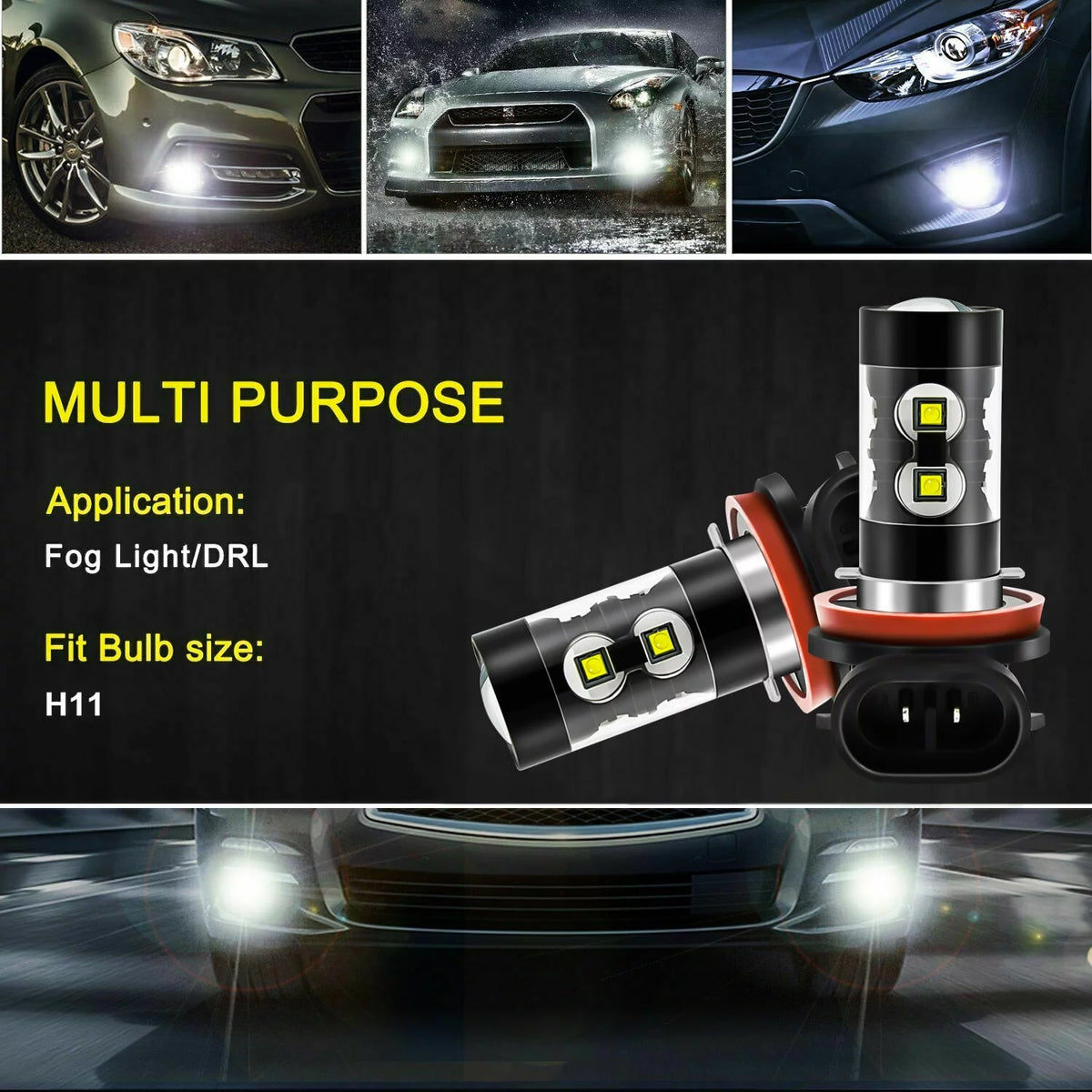 D3S H11 HID LED Fog Light Bulbs 6000K R68573